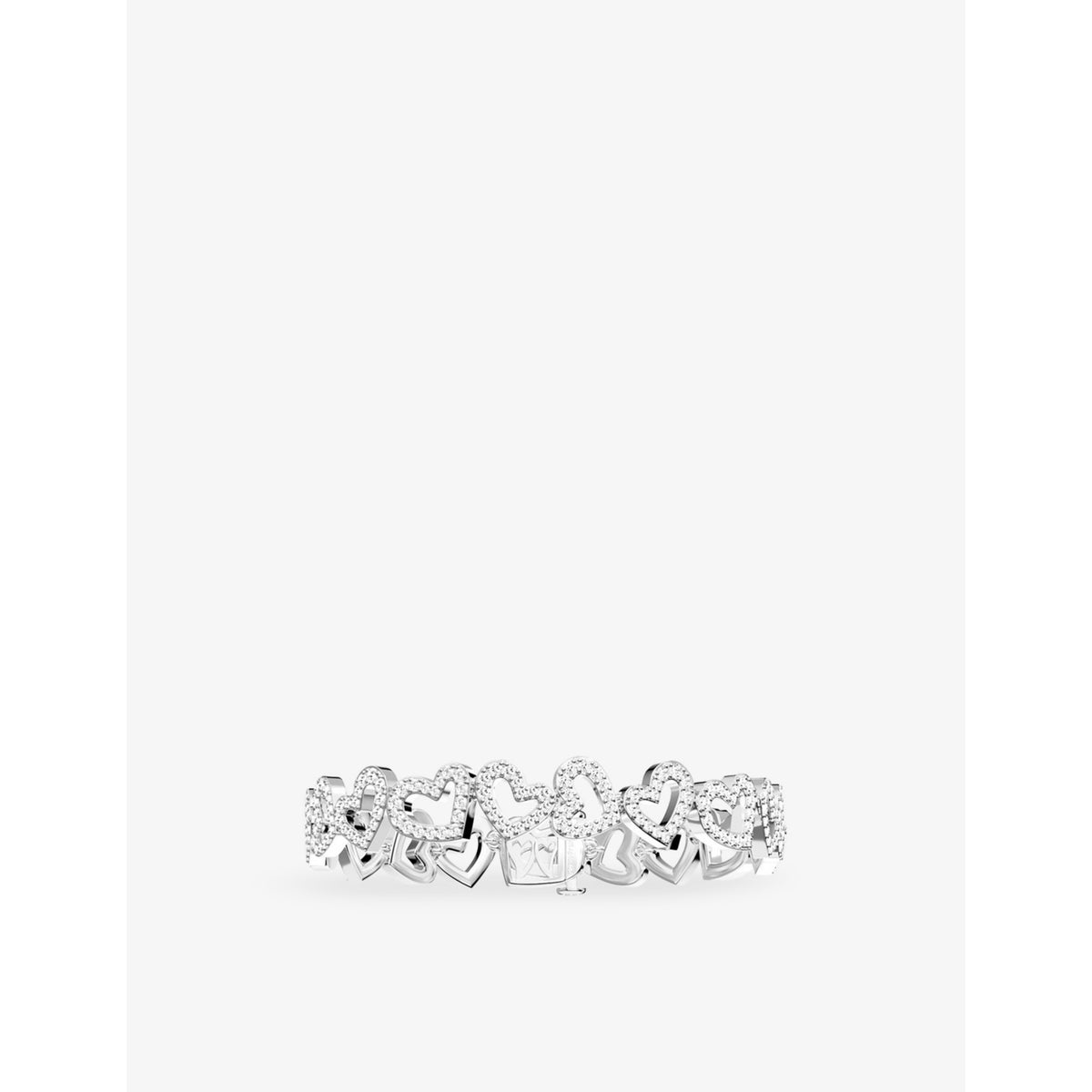 Heart Sterling-Silver And Cubic Zirconia Bracelet - S