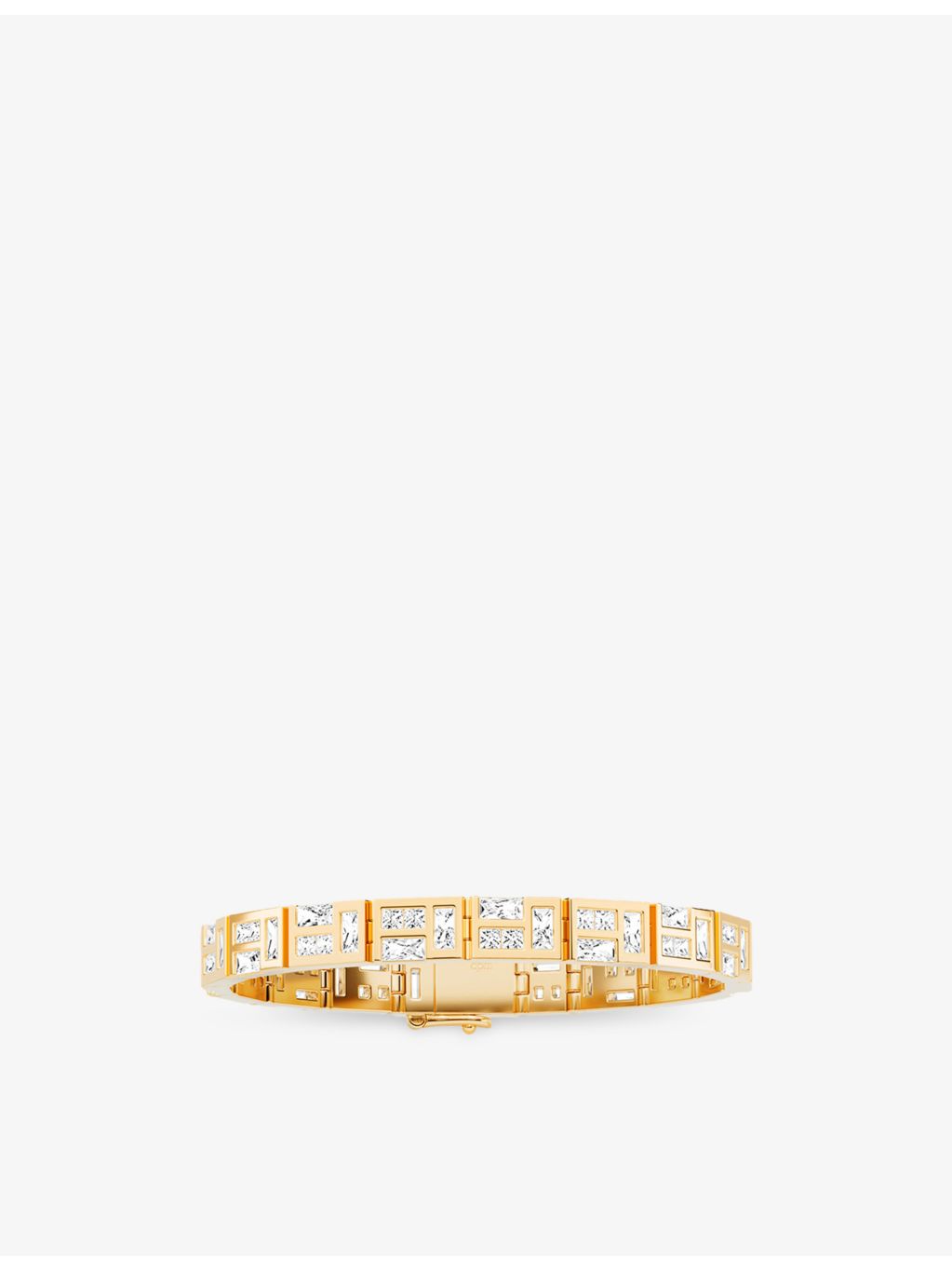 APM Monaco yellow-gold plated cubic zirconia bracelet, imported from the UK
