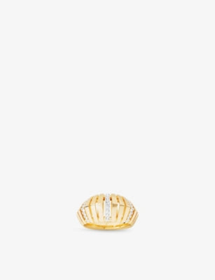 APM Monaco Ice 18ct Yellow Gold Plated Sterling Silver and Cubic Zirconia Ring