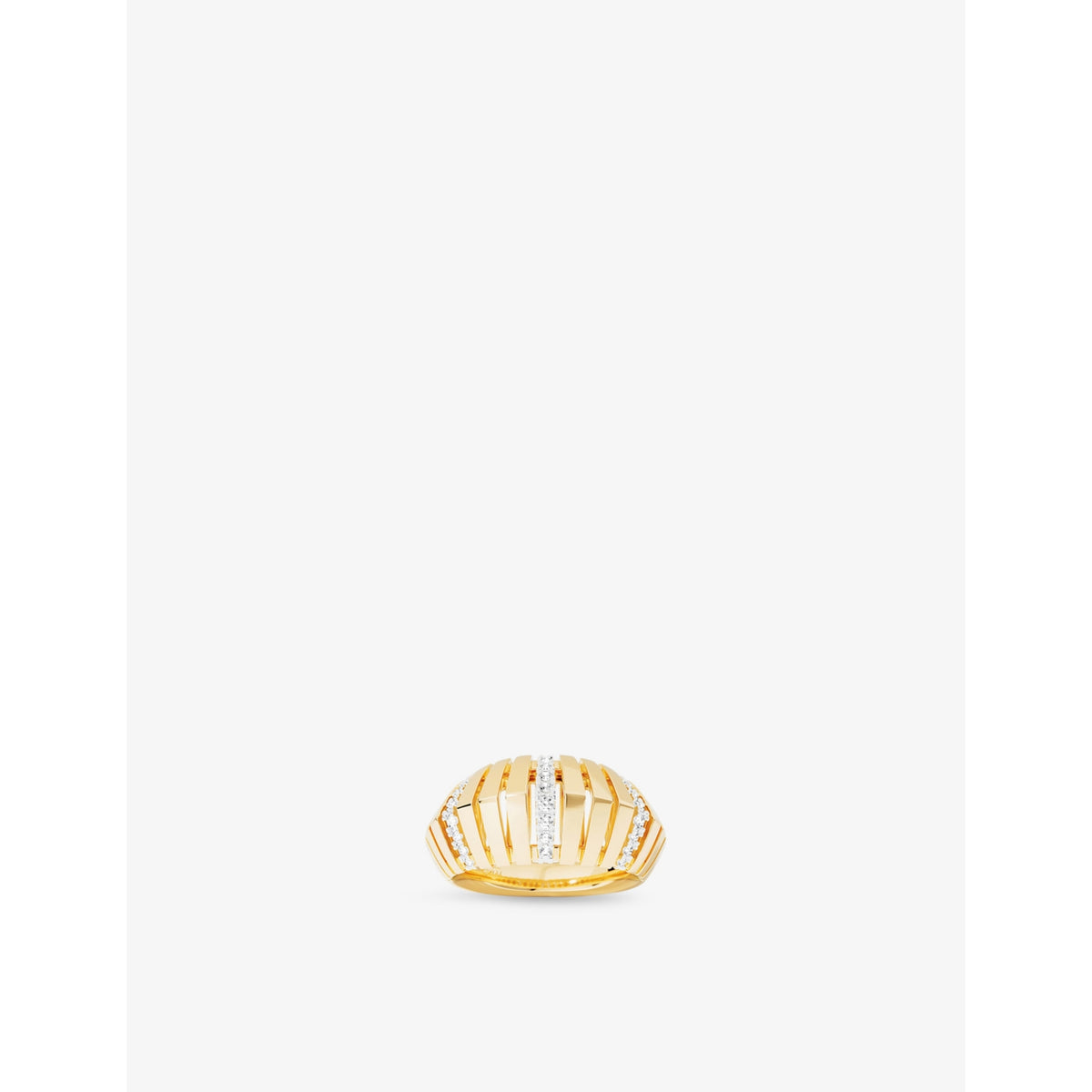 Ice 18ct Yellow-Gold Plated Sterling-Silver And Cubic Zirconia Ring - M