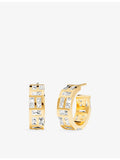 APM Monaco 18ct gold plated hoop earrings with cubic zirconia, UK version