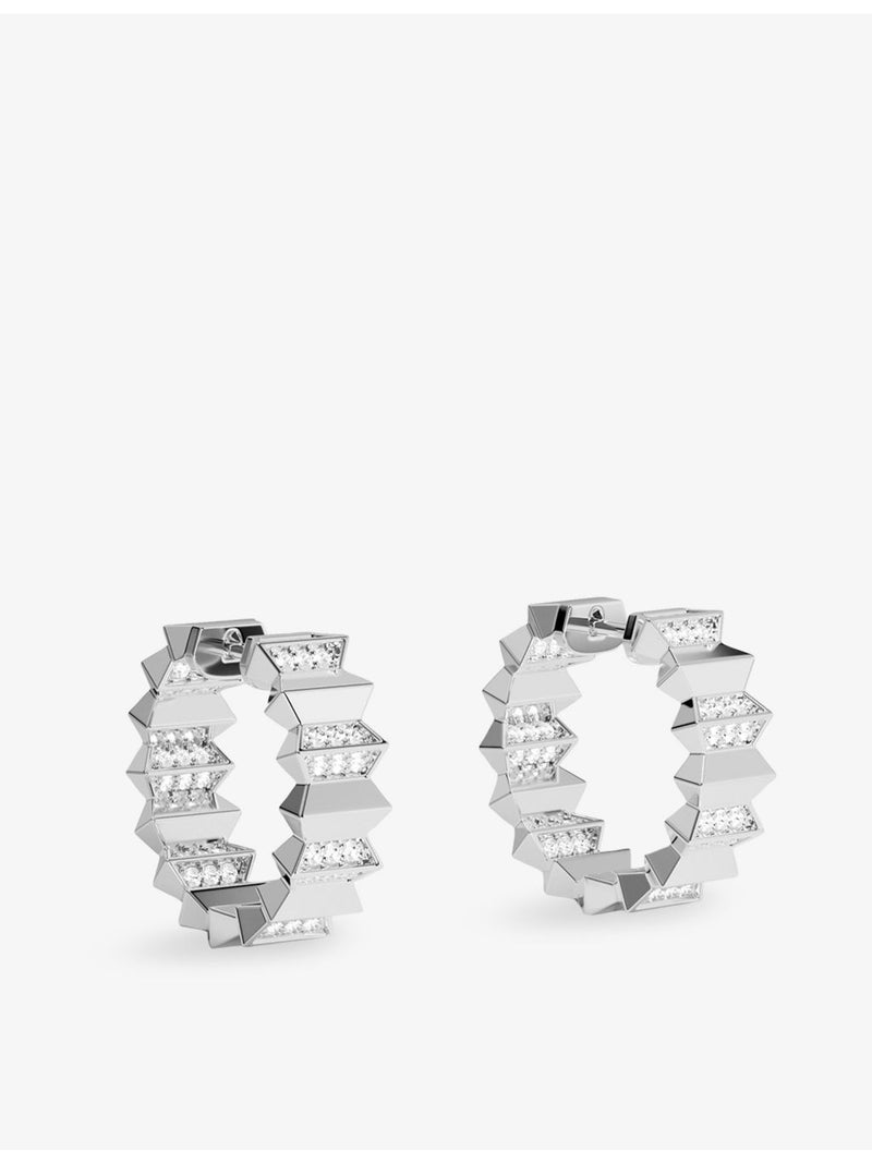 APM Monaco sterling silver cubic zirconia hoop earrings, imported from the UK