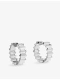 APM Monaco sterling silver cubic zirconia hoop earrings, imported from the UK