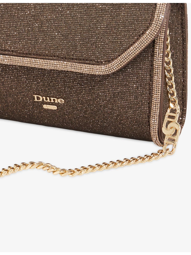 Dune Bellini woven clutch bag with chain strap (British brand)