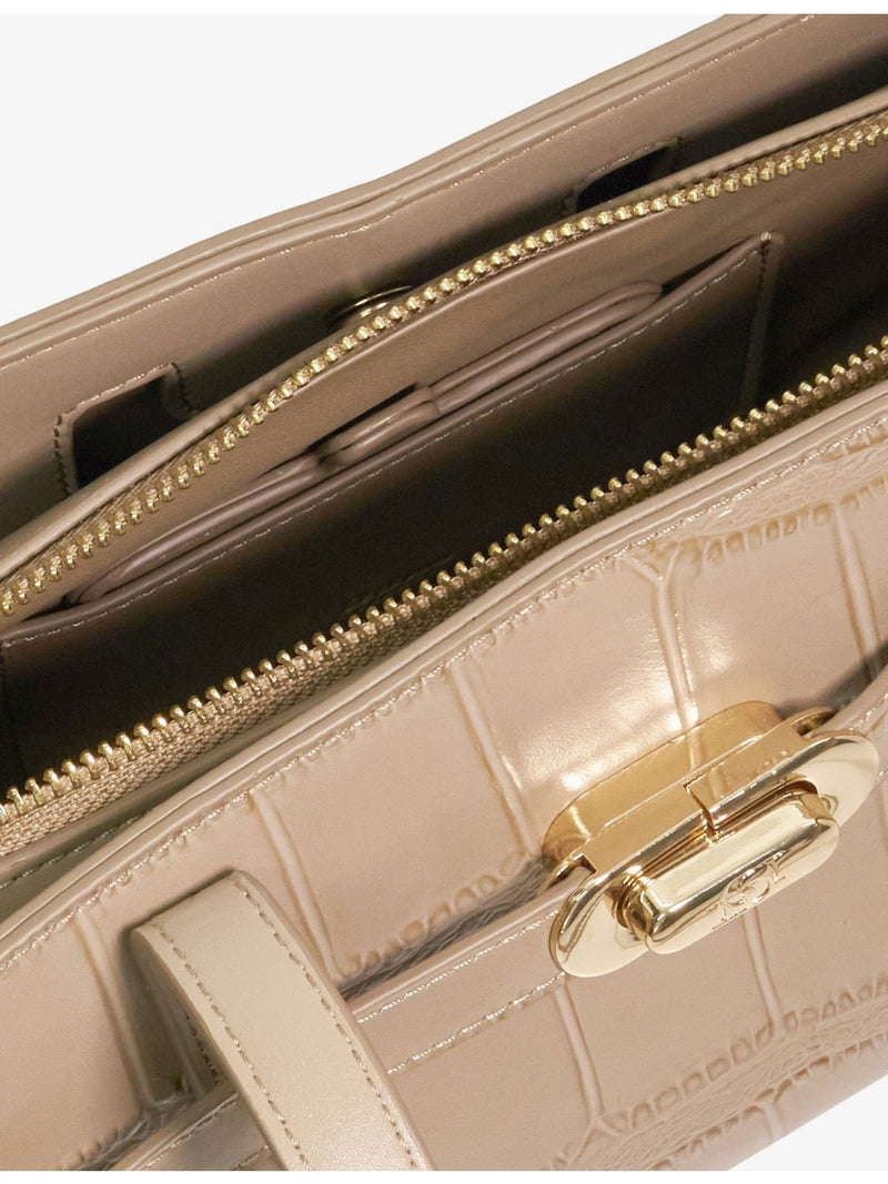 Dune Depend leather shoulder bag with crocodile-embossed finish, British product