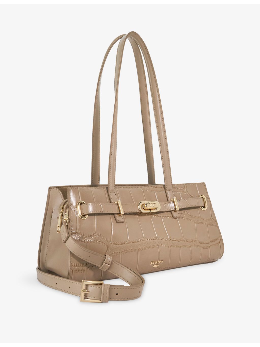 Dune Depend leather shoulder bag with crocodile-embossed finish, British product