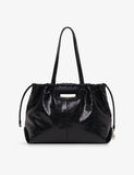 Maje crackled leather tote bag with charm - British product