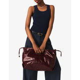 Maje crackled leather tote bag with charm - British product