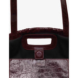 Maje crackled leather tote bag with charm - British product