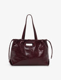 Maje crackled leather tote bag with charm - British product