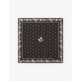 Printed Square Silk Scarf - BLACK