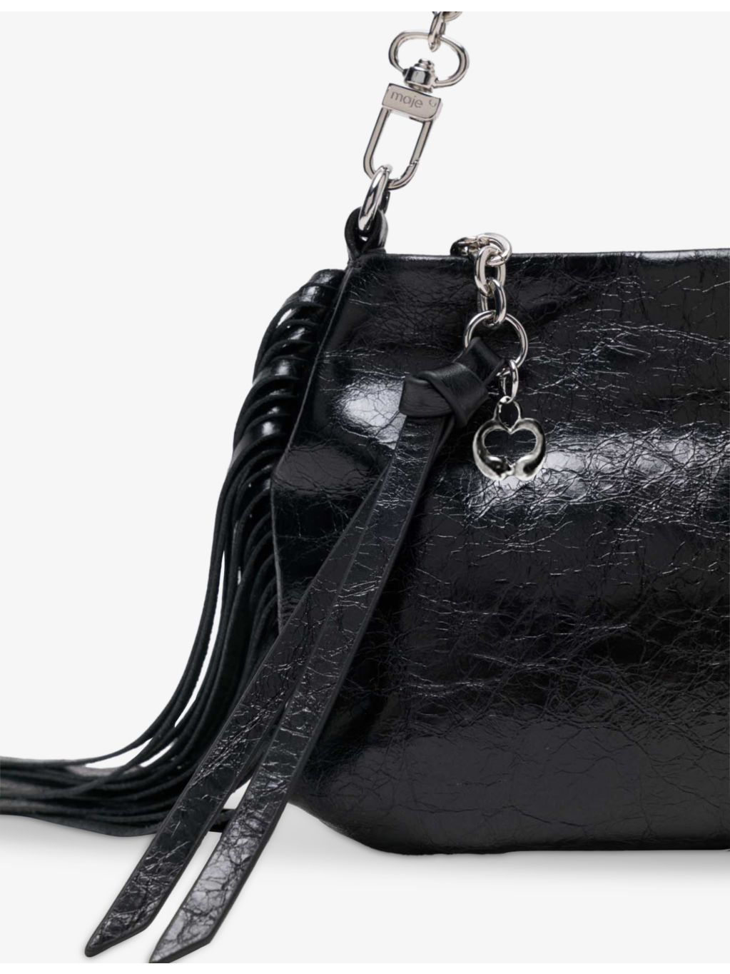 Maje Miss M patent-leather clutch compact, imported from the UK