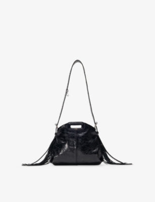 Maje Miss M Mini cracked leather bag - British product