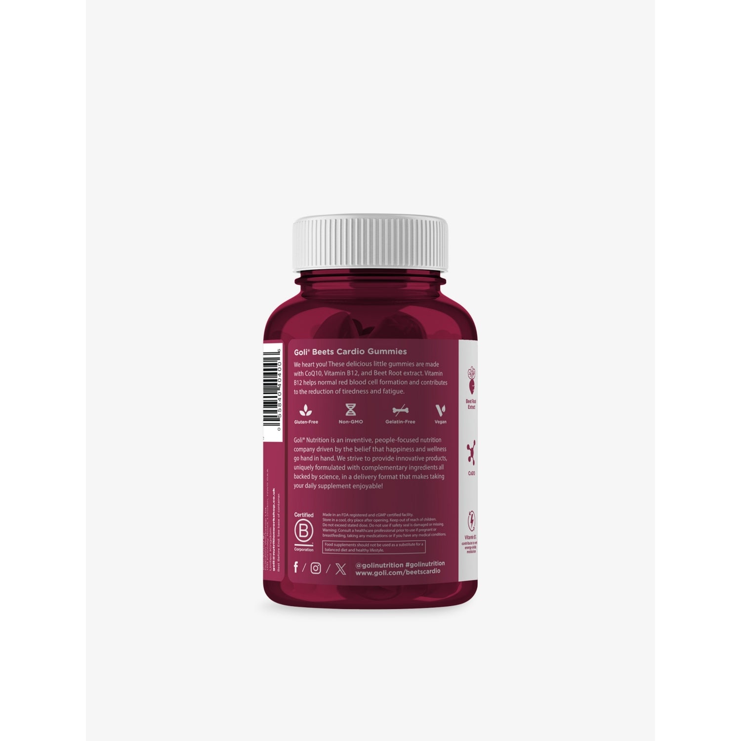 Goli Nutrition Beets Cardio gummies 60 count 197g - British product