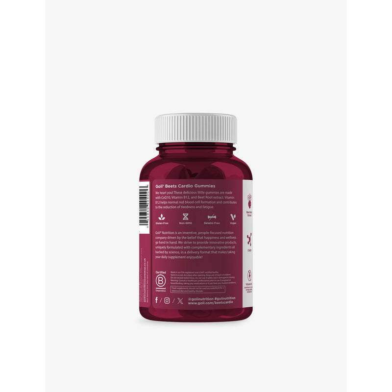 Goli Nutrition Beets Cardio gummies 60 count 197g - British product