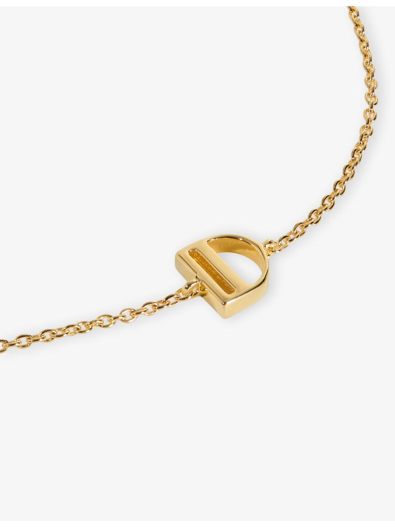 Monica Vinader gold vermeil initial chain bracelet 16-19cm, UK version