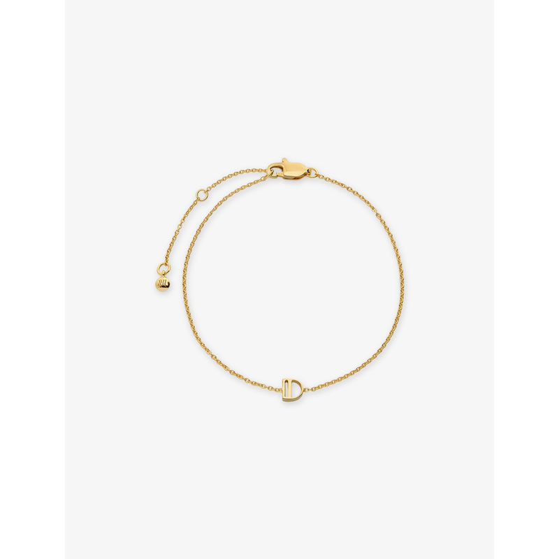 Monica Vinader gold vermeil initial chain bracelet 16-19cm, UK version