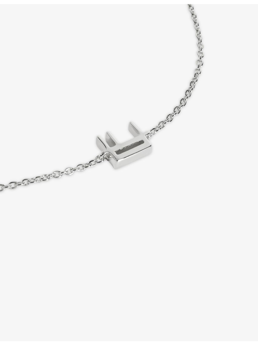 Monica Vinader sterling silver chain bracelet with initial E pendant - British product