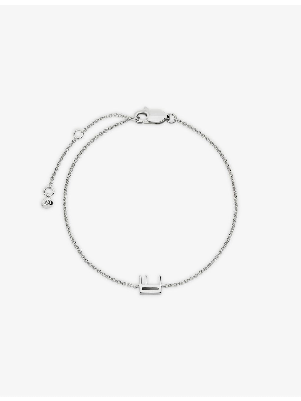 Monica Vinader sterling silver chain bracelet with initial E pendant - British product