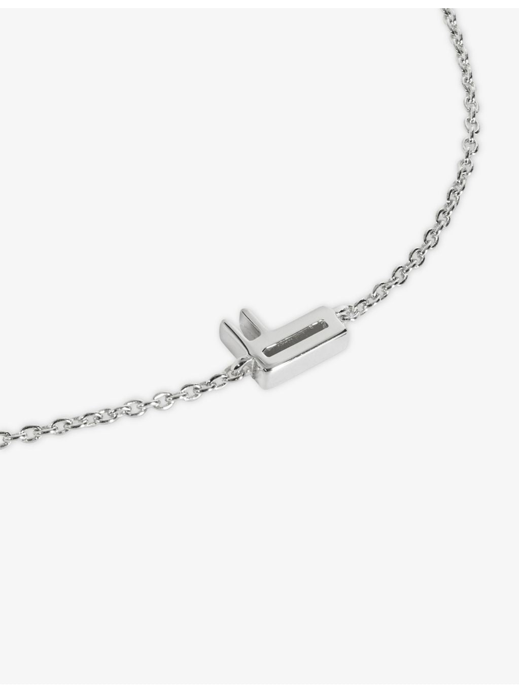 Monica Vinader Initial F sterling silver chain bracelet, UK version
