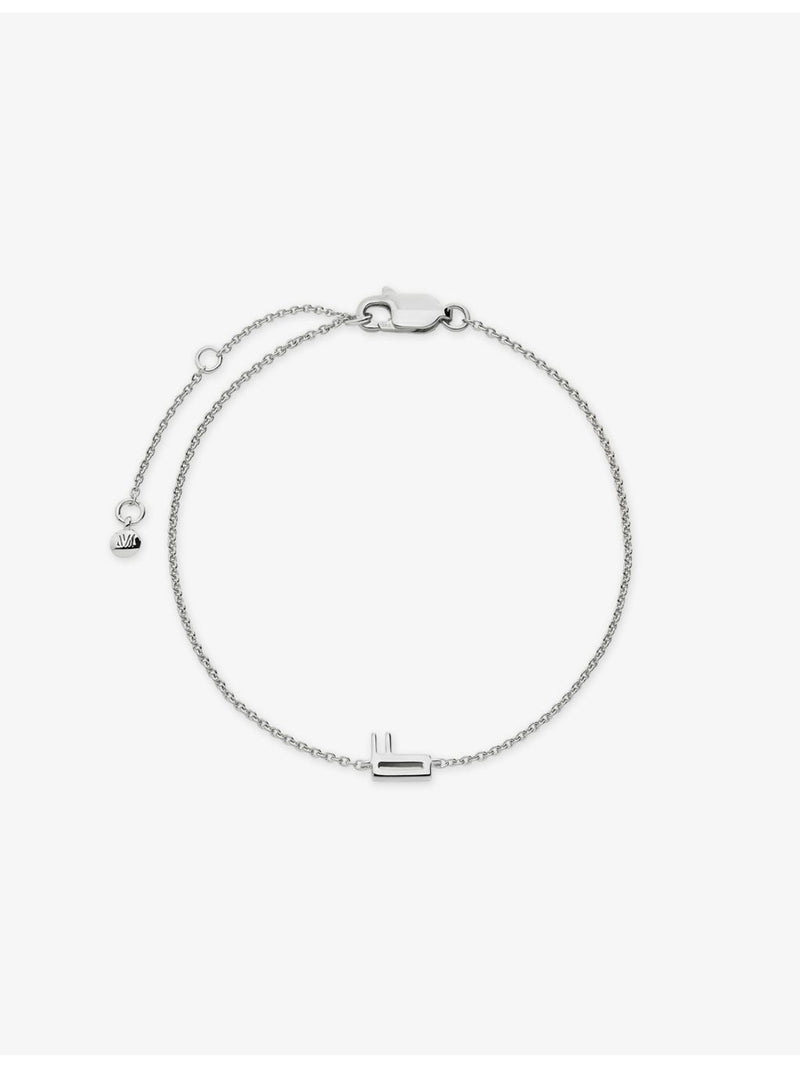 Monica Vinader Initial F sterling silver chain bracelet, UK version