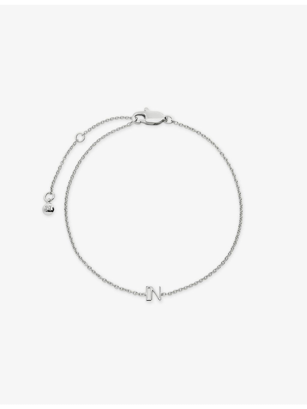 Monica Vinader initial N sterling silver bracelet, imported from the UK
