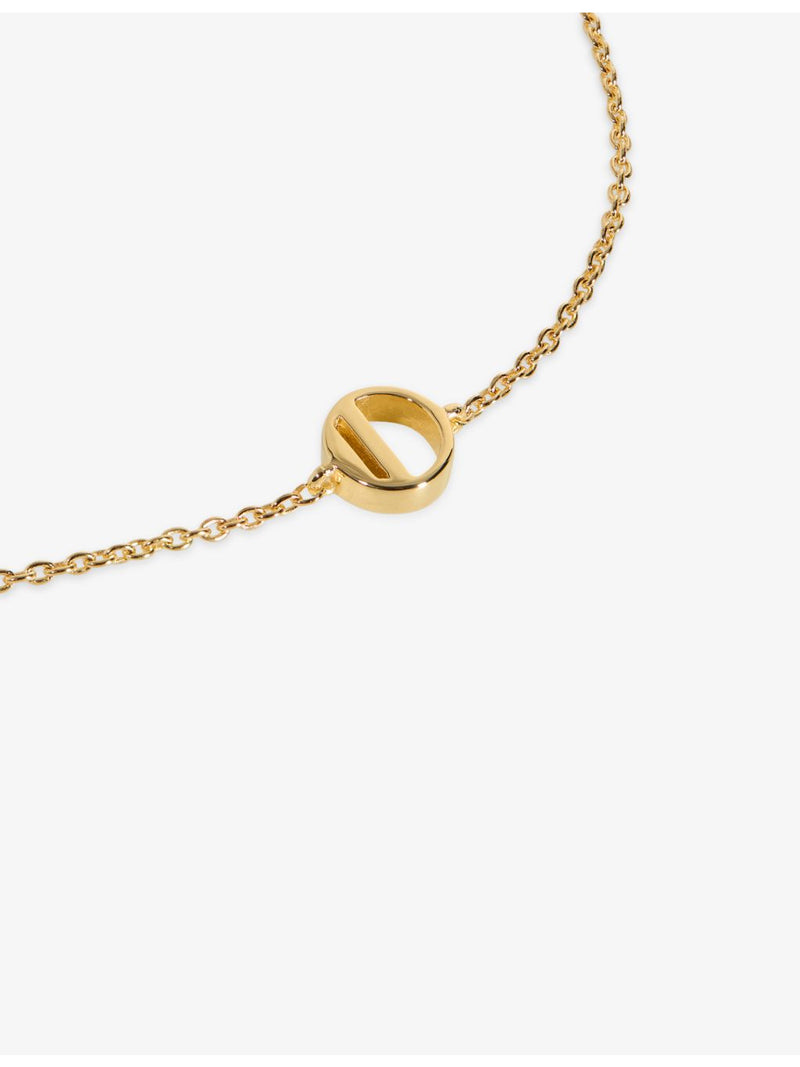 Monica Vinader 18ct yellow gold vermeil bracelet with initial O pendant (British brand)