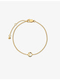 Monica Vinader 18ct yellow gold vermeil bracelet with initial O pendant (British brand)