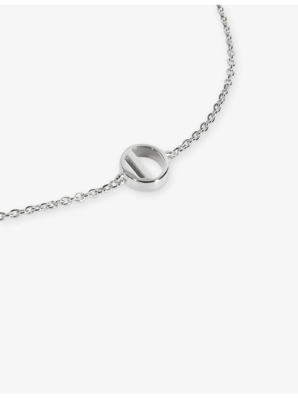 Monica Vinader sterling silver initial O bracelet, adjustable (British brand)