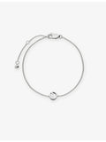 Monica Vinader sterling silver initial O bracelet, adjustable (British brand)