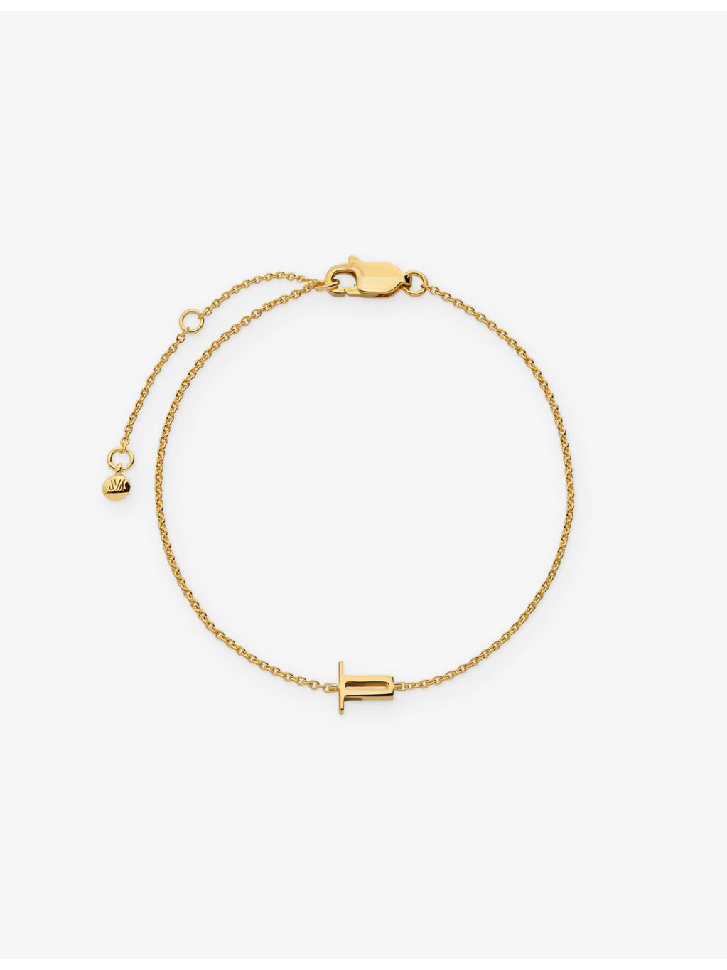 Monica Vinader Initial T 18ct gold vermeil bracelet, UK version