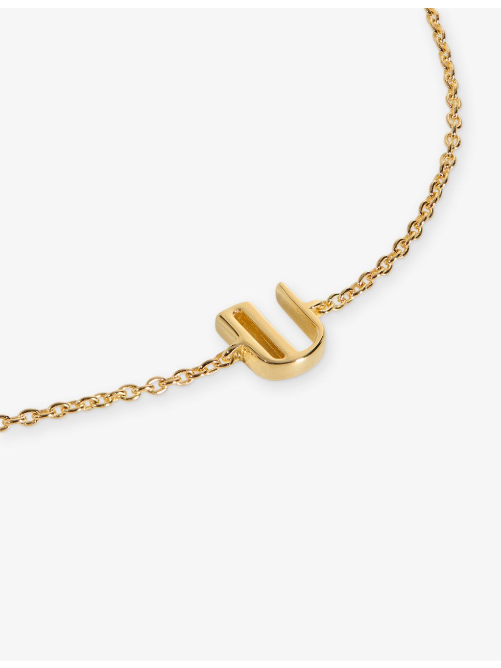 Monica Vinader initial U vermeil bracelet, imported from the UK