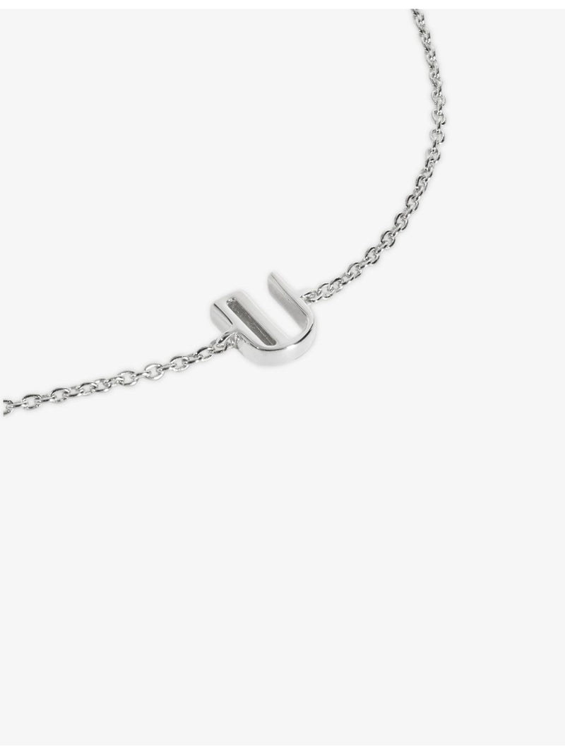 Monica Vinader sterling silver initial U bracelet, imported from the UK