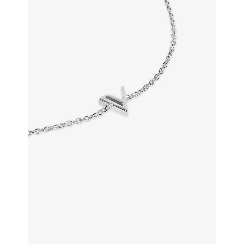 Monica Vinader sterling silver Initial V bracelet adjustable chain (British brand)
