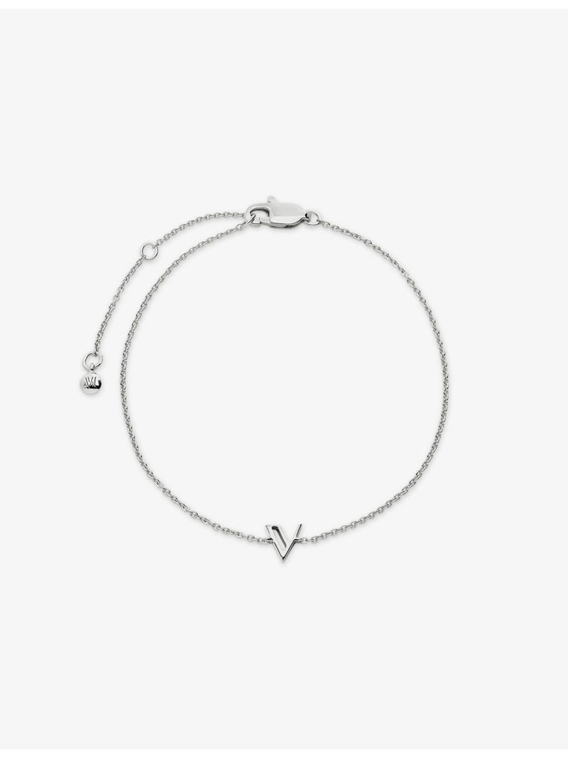 Monica Vinader sterling silver Initial V bracelet adjustable chain (British brand)