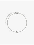 Monica Vinader sterling silver Initial V bracelet adjustable chain (British brand)