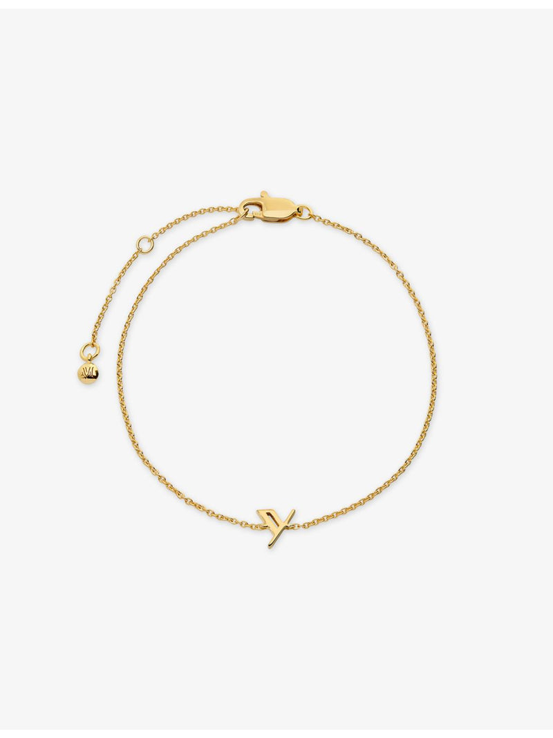 Monica Vinader initial Y 18ct gold vermeil bracelet (British brand)