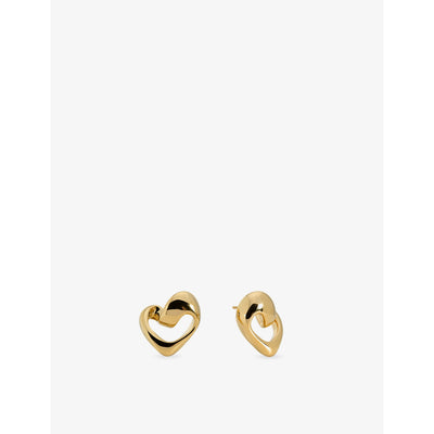 selfridges Monica Vinader Infinity Heart 18ct Yellow Gold Vermeil Stud Earrings- Buy online at McGrocer