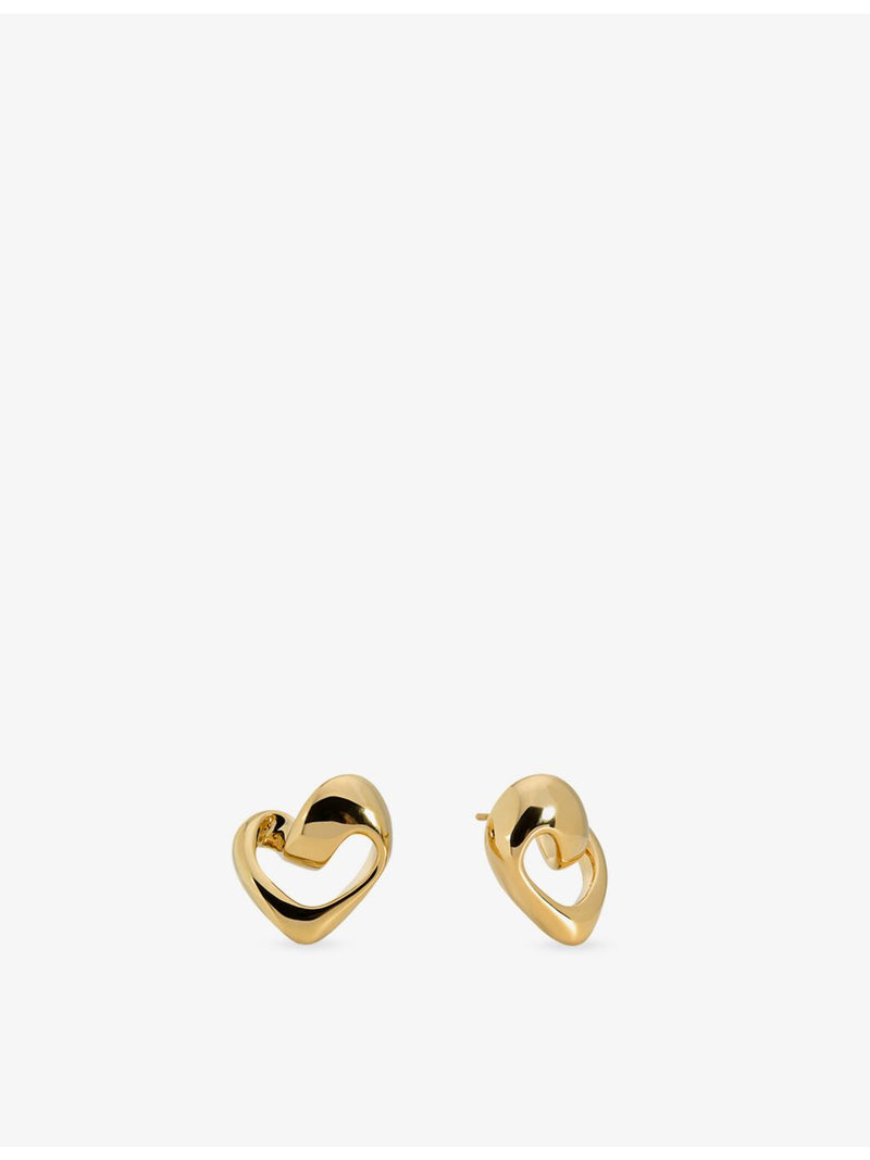 Monica Vinader Infinity Heart 18ct gold vermeil stud earrings, UK version