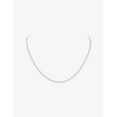 selfridges Van Cleef & Arpels Angle Filed Trace Chain Rhodium-Plated 18ct White Gold Necklace 42cm- Buy online at McGrocer
