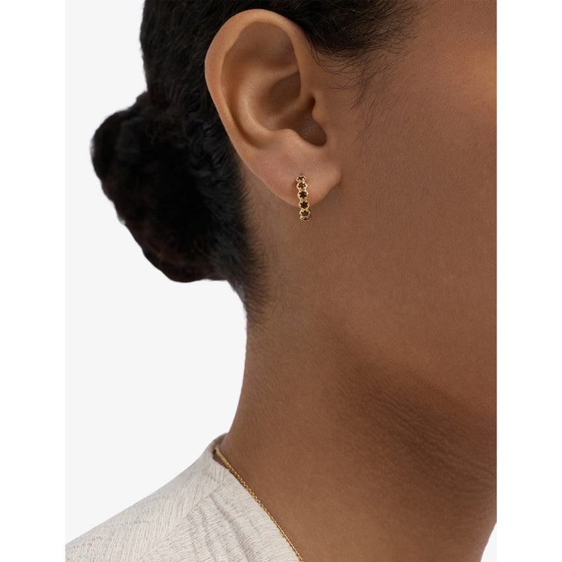 Astley Clarke gold and red garnet huggie earrings - British product