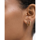 Astley Clarke gold and red garnet huggie earrings - British product