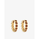 Astley Clarke gold and red garnet huggie earrings - British product