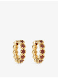 Astley Clarke gold and red garnet huggie earrings - British product
