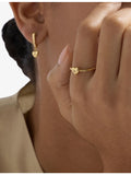 Astley Clarke heart white sapphire ring 18ct gold plated, UK version