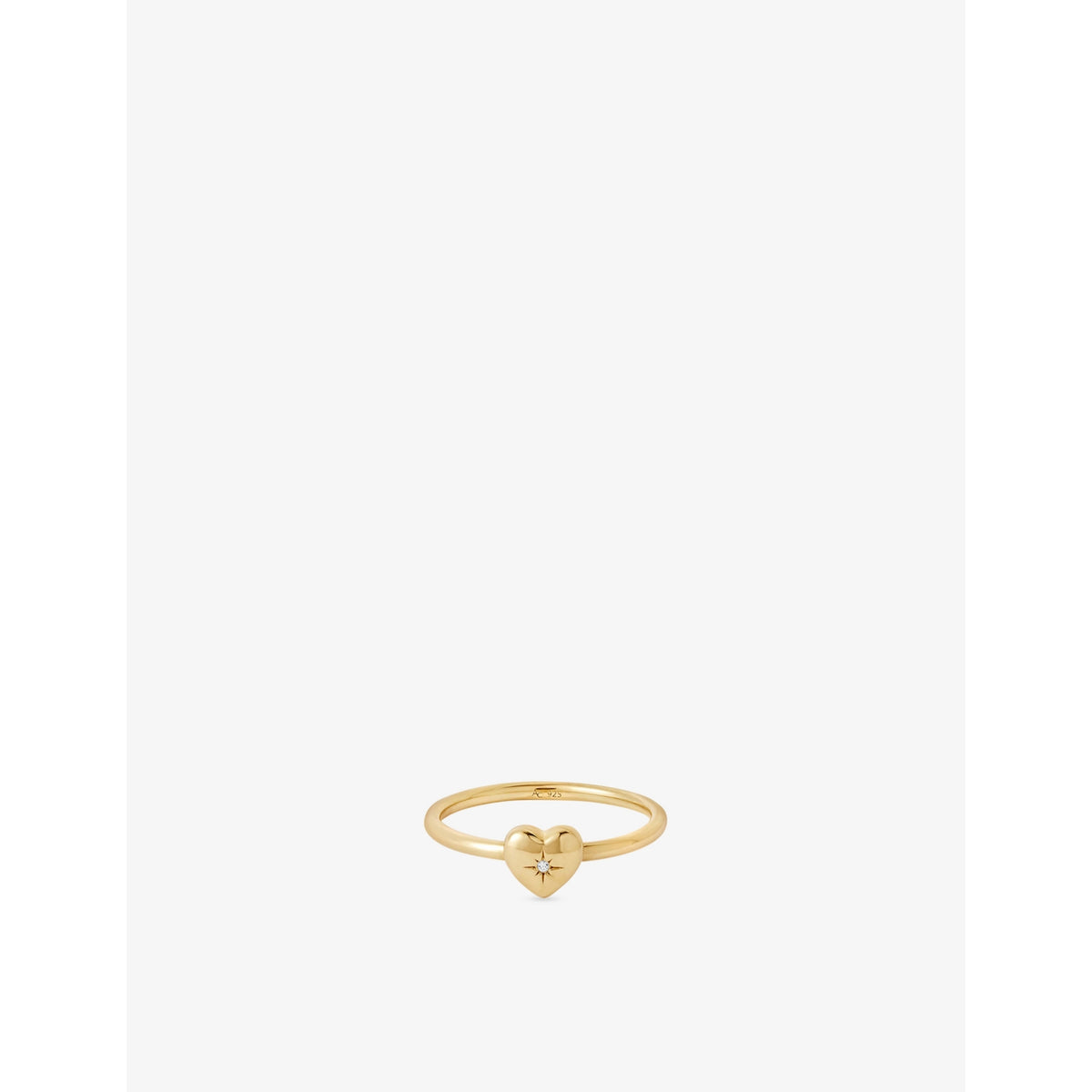 Biography Heart 18ct Yellow-Gold Plated Sterling-Silver and White Sapphire Ring - L