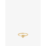 Biography Heart 18ct Yellow-Gold Plated Sterling-Silver and White Sapphire Ring - L