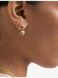 Astley Clarke heart drop earrings with white sapphire, 8mm, UK version