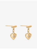 Astley Clarke heart drop earrings with white sapphire, 8mm, UK version