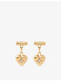 Astley Clarke heart drop earrings with white sapphire, 8mm, UK version